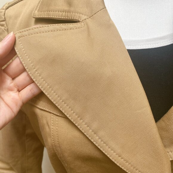 New Classic Tan Quilted Trench Coat - Picture 5 of 9